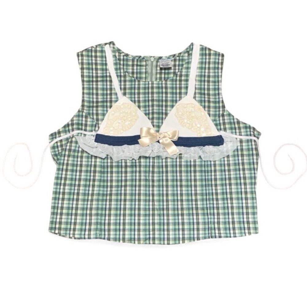 Custom Upcycled Vintage Lace Patchwork Tank Top Large